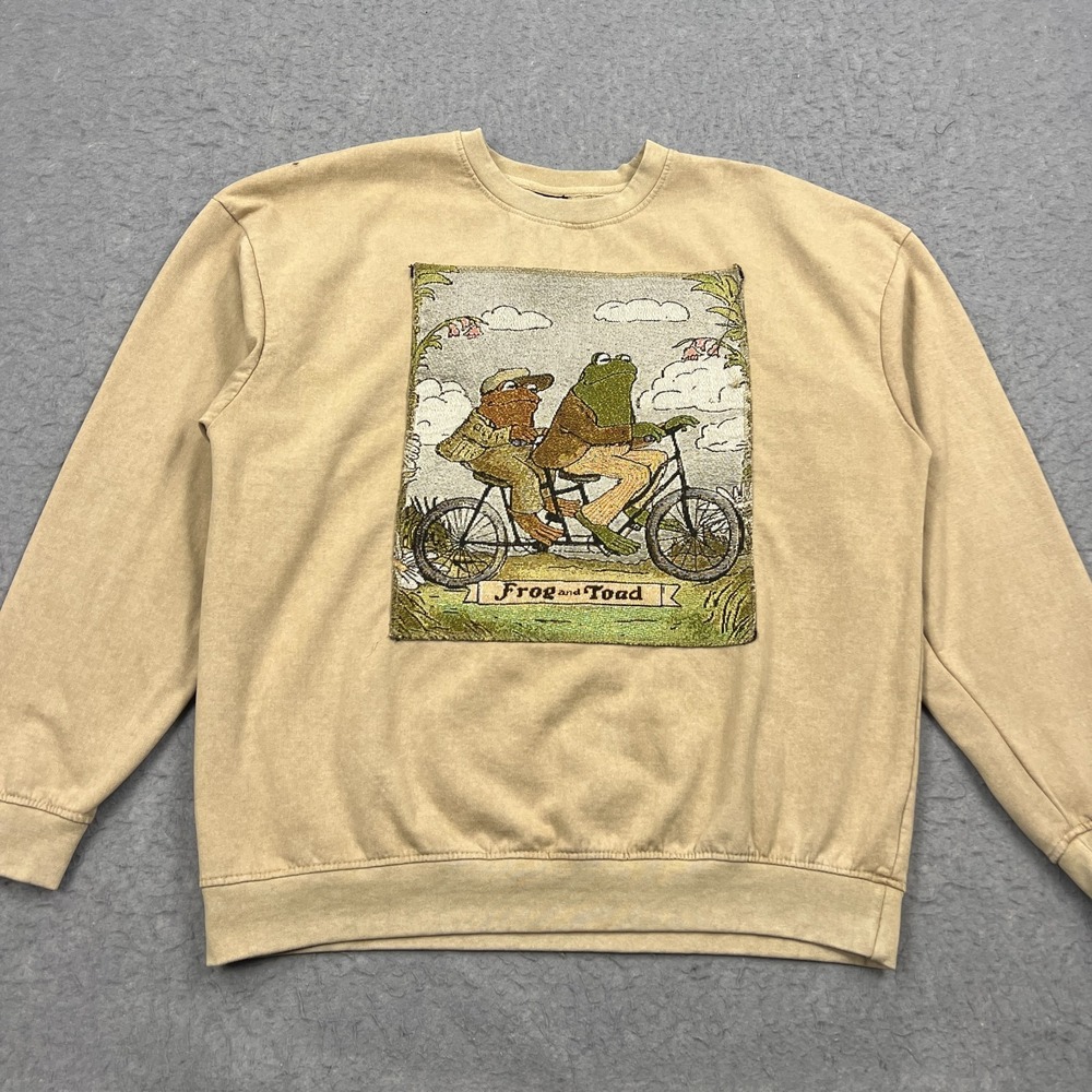 Frog & Toad Sweatshirt Mens XL Tan Tapestry‎ Vintage Classic Book Cover Crewneck